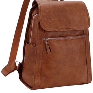 Faux-leather purse backpack